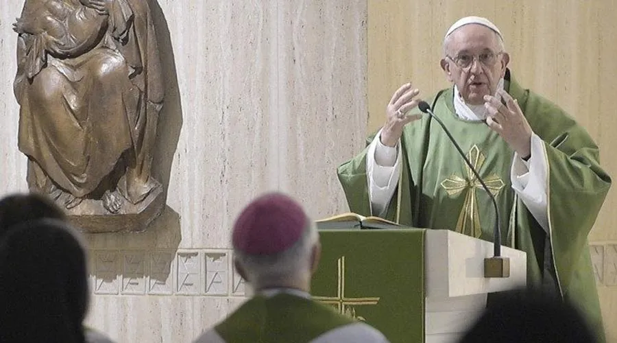 El Papa en Santa Marta. Foto: Vatican Media