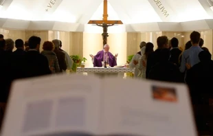 El Papa en la Misa en la Casa Santa Marta. Foto: L'Osservatore Romano 