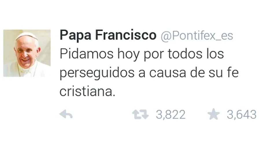 Foto: Captura de pantalla Twitter / @Pontifex_es?w=200&h=150