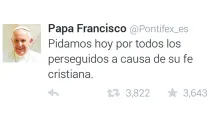 Foto: Captura de pantalla Twitter / @Pontifex_es