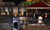 Papa Francisco en Vu00eda Crucis hoy. Foto: ACI Prensa