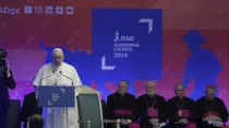 El Papa Francisco durante la apertura del Consejo del IFAD. Foto: Vatican Media