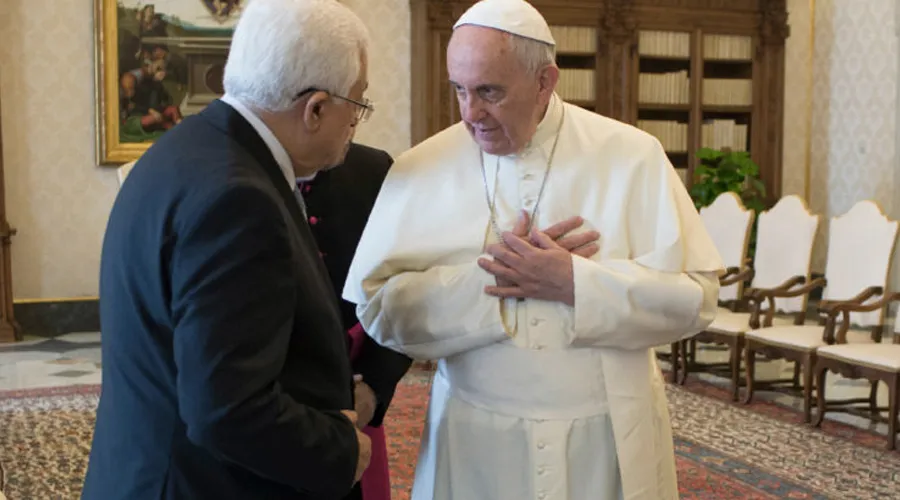 El Papa junto al Presidente de Palestina. Foto: L'Osservatore Romano?w=200&h=150