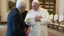 El Papa junto al Presidente de Palestina. Foto: L'Osservatore Romano