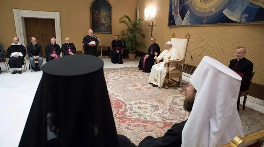 El Papa reunido con la Delegación del Patriarcado Ortodoxo de Moscú. Foto: Vatican Media?w=200&h=150