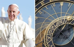 Imagen referencial. Foto: Papa Francisco, Daniel Ibu00e1u00f1ez / ACI Prensa. Reloj: Foto: Flickr Magro kr (CC-BY-NC-ND-2.0) 