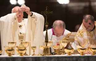 El Papa durante la Misa. Foto: Daniel Ibáñez / ACI Prensa 