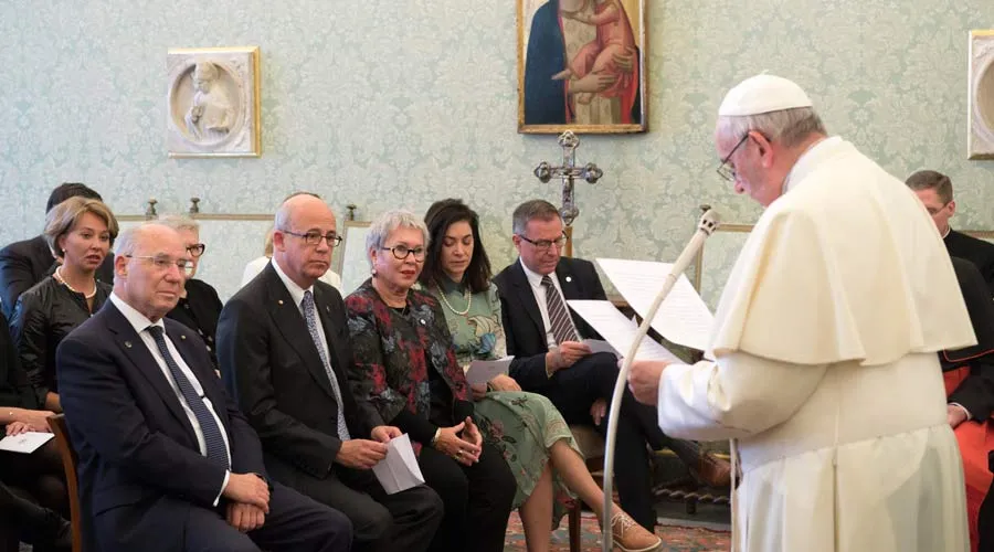 El Papa habla a los miembros de la Universidad de Tel Aviv. Foto: L'Osservatore Romano?w=200&h=150