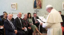 El Papa habla a los miembros de la Universidad de Tel Aviv. Foto: L'Osservatore Romano