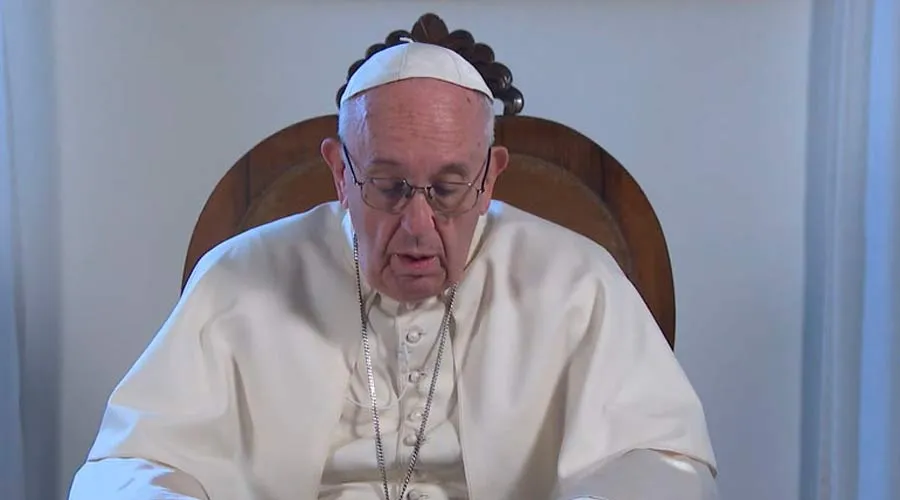 El Papa durante el videomensaje