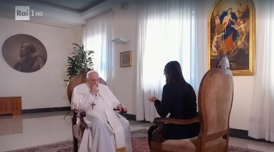 Entrevista del Papa Francisco a la Rai1. Foto: Captura video