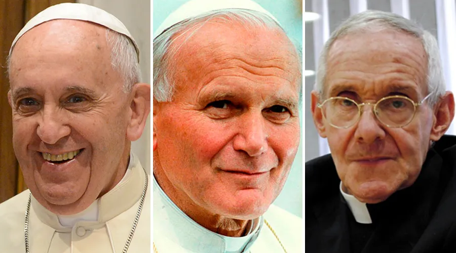 Papa Francisco, San Juan Pablo II y Cardenal Jean Louis Tauran / ACI y Blanca Ruíz