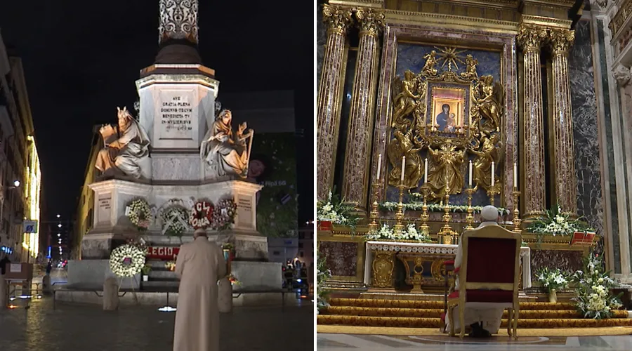 Papa Francisco en Plaza España y en Santa María la Mayor. Foto: Captura Vatican Media?w=200&h=150