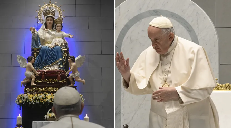 Papa Francisco reza ante Nuestra Señora de Arabia. Fotos: Vatican Media?w=200&h=150