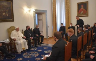 El Papa en la Pontificia Academia Eclesiu00e1stica. Foto: Vatican Media 