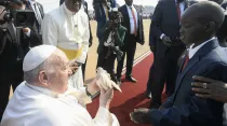 Papa Francisco llega a Yuba, capital de Sudán del Sur. Foto: Vatican Media