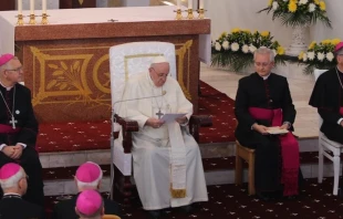 El Papa Francisco en la Catedral del Perpetuo Socorro de Kazajistu00e1n. Cru00e9dito: ACI Group 