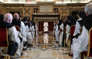 Audiencia del Papa Francisco con trapenses. Cru00e9dito: Vatican Media 