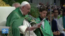 El Papa Francisco en la Misa de este martes. Crédito: Captura Vatican Media