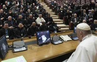 Papa Francisco con la asamblea de la U.S.G. Cru00e9dito: Vatican Media 