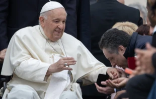 Imagen del Papa Francisco en la Audiencia General. Cru00e9dito: Daniel Ibu00e1u00f1ez/ACI Prensa 