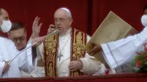 Papa imparte Bendición Urbi et Orbi por Navidad 2021. Foto: Captura Vatican Media
