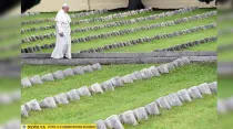 Papa Francisco en cementerio militar de Redipuglia. Foto: L'Osservatore Romano