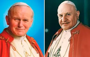 Santos Juan Pablo II y Juan XXIII Crédito: Dominio público.