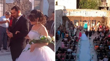 [FOTOS] Matrimonio de jóvenes sirios en iglesia en ruinas conmueve las redes 