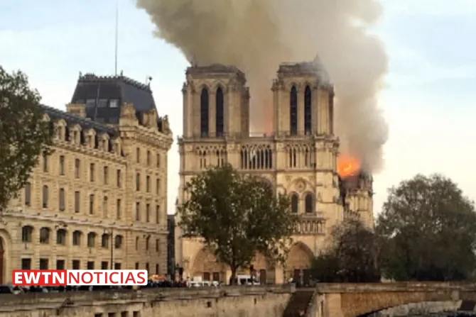 Un incendio ocurre en Notre Dame de París
