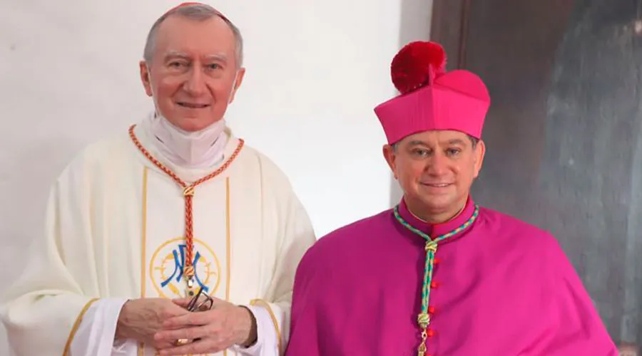 Cardenal Pietro Parolin (izquierda) y Mons. Fermín Sosa Rodríguez (derecha) / Crédito: CEM