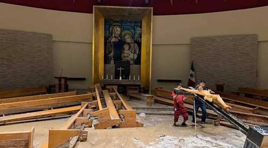 Parroquia Natividad del Señor en Monterrey tras inundación, el 5 de septiembre de 2019. Crédito: Pastoral Siglo XXI.