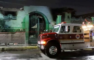 Parroquia de San Josu00e9, esposo de la Virgen Maru00eda tras el incendio. Cru00e9dito: Ayuntamiento de Ecatepec. 