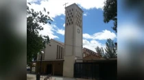 Fachada de la iglesia del Perpetuo Socorro en Huesca (Espau00f1a). Foto: Diu00f3cesis de Huesca. 