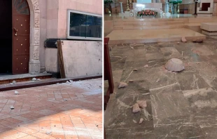 Afectaciones en la parroquia de Santiago Apu00f3stol en Sahuayo, 19 de septiembre de 2022. Cru00e9dito: Cortesu00eda de Catolin 