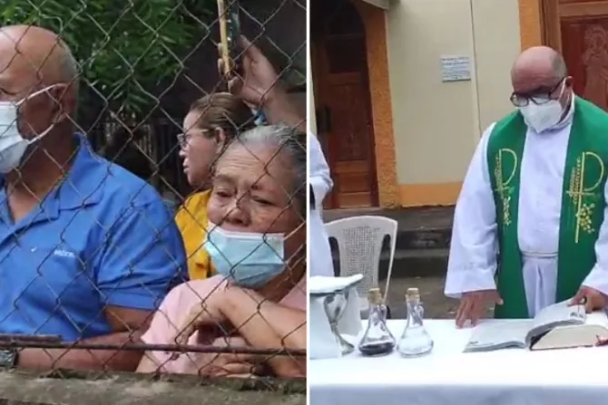 Acoso de la policía obliga a sacerdote a celebrar Misa fuera de iglesia en Nicaragua