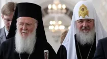 Los Patriarcas Bartolomé I y Kiril en el Kremlin en Rusia. Foto: President of Rusia