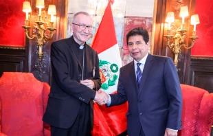 Pedro Castillo se reu00fane con el Secretario de Estado de la Santa Sede, Pietro Parolin, el 21 de septiembre de 2022. Cru00e9dito: Presidencia del Peru00fa 