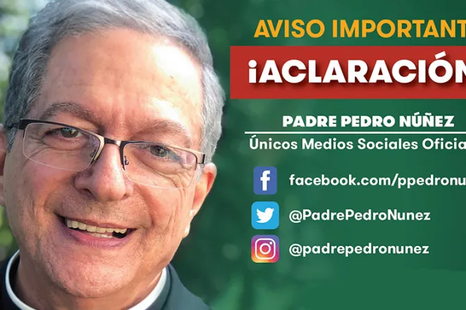 Padre Pedro Núñez de EWTN advierte sobre cuenta falsa en Instagram