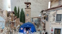 Un pesebre que recuerda el terremoto en Amatrice. Foto: Mercedes De La Torre / ACI Prensa