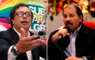 Gustavo Petro y Daniel Ortega. Cru00e9ditos: Flickr Gustavo Petro Urrego (CC BY-NC 2.0) - Flickr de Presidencia El Salvador (Dominio Pu00fablico) 