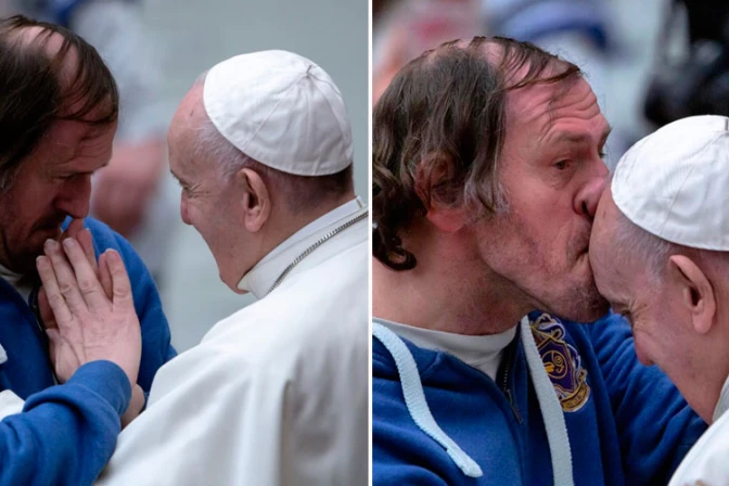 ¿Quién es el hombre que besó en la frente al Papa Francisco?