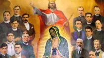Pintura de los santos mártires mexicanos. Foto: Cortesía Templo Expiatorio de Cristo Rey.