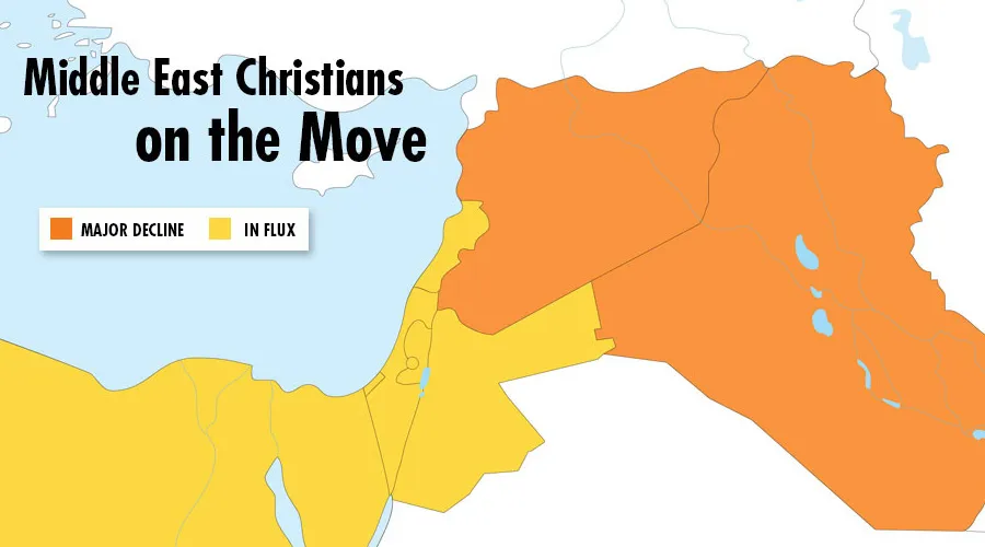 Mapa de Medio Oriente actual / Crédito: Catholic Near East Welfare Association (CNEWA)?w=200&h=150