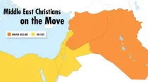 Mapa de Medio Oriente actual / Crédito: Catholic Near East Welfare Association (CNEWA)