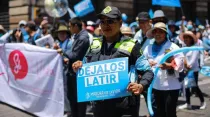 Policía se sumó a Marcha por la Vida en Ciudad de México. Crédito: Pasos por la Vida.