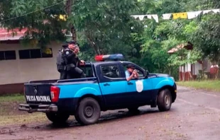 Patrulla de policu00eda en la parroquia San Josu00e9 Obrero. Cru00e9dito: Diu00f3cesis Media Parroquia San Josu00e9 Obrero-El Tuma 