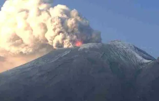 Imagen del volcán Popocatépetl este 25 de mayo. Crédito: Centro Nacional de Prevención de Desastres (CENAPRED) del Gobierno de México. 