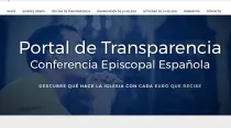 Entrada del Portal de Transparencia de la Conferencia Episcopal Española. Foto: CEE. 