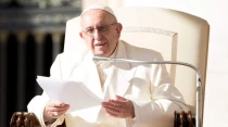 El Papa durante la Audiencia General. Foto: Daniel Ibu00e1u00f1ez / ACI Prensa